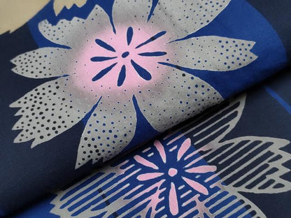 平和屋着物∴夏物 浴衣 舞花文 綿 逸品 CAAW0959ng