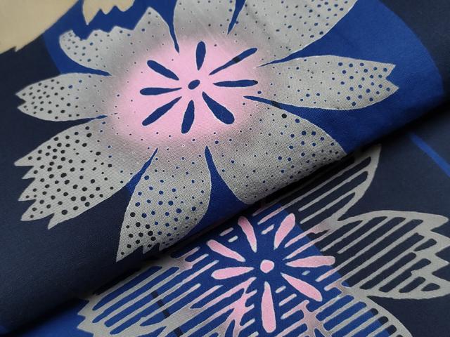 平和屋着物∴夏物 浴衣 舞花文 綿 逸品 CAAW0959ng