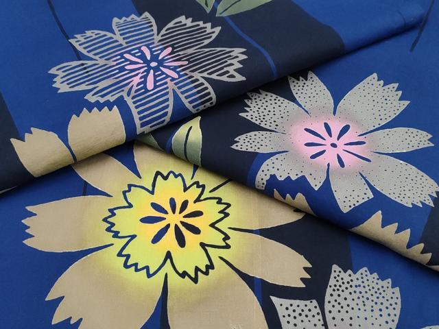 平和屋着物∴夏物 浴衣 舞花文 綿 逸品 CAAW0959ng