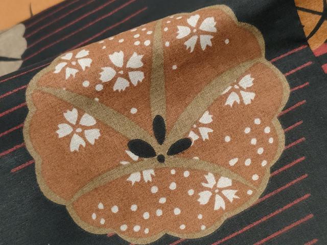 平和屋着物∴夏物 浴衣 朝顔 黒地 綿 逸品 未使用 CAAW0960ng