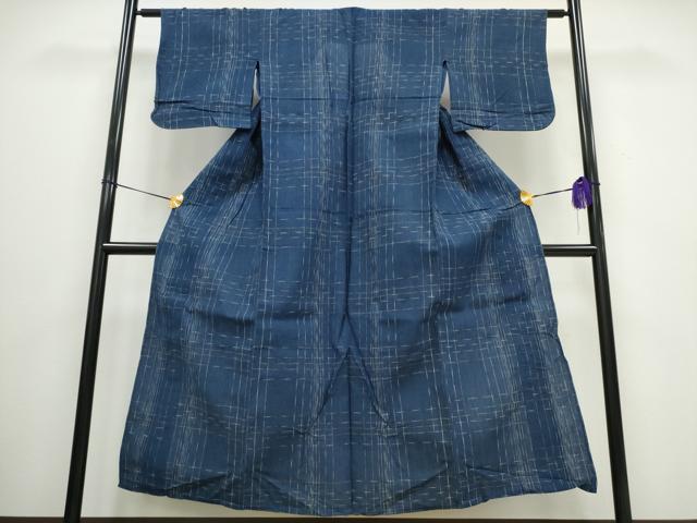平和屋着物∴夏物 阿波しじら織 浴衣 格子柄 綿 逸品 CAAW0963ng