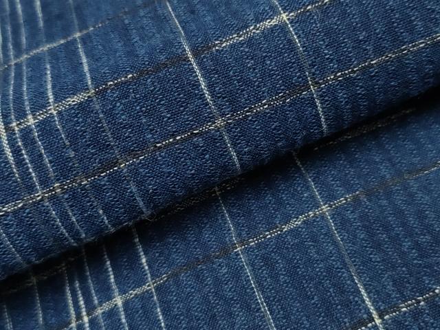 平和屋着物∴夏物 阿波しじら織 浴衣 格子柄 綿 逸品 CAAW0963ng