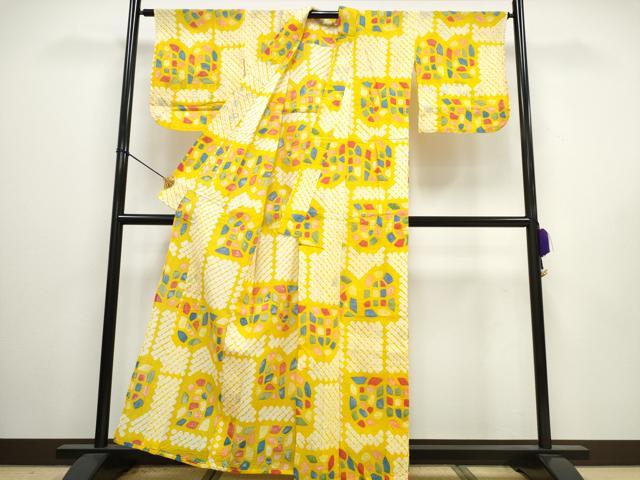 平和屋着物∴夏物 浴衣 有松鳴海絞り 吉祥文 綿 逸品 CAAW0965ng