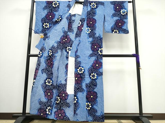 平和屋着物∴夏物 浴衣 有松鳴海絞り 菊唐草文 綿 逸品 CAAW0968ng