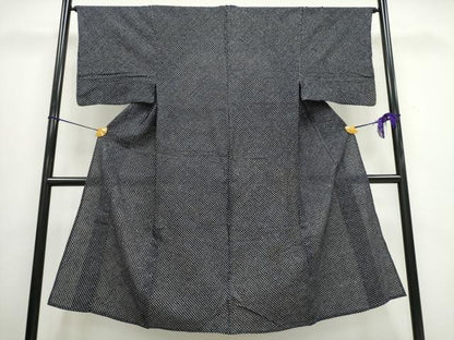 平和屋着物∴夏物 男性 浴衣 有松鳴海絞り 黒地 綿 逸品 CAAW0970ng