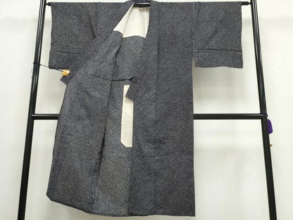 平和屋着物∴夏物 男性 浴衣 有松鳴海絞り 黒地 綿 逸品 CAAW0970ng