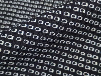 平和屋着物∴夏物 男性 浴衣 有松鳴海絞り 黒地 綿 逸品 CAAW0970ng