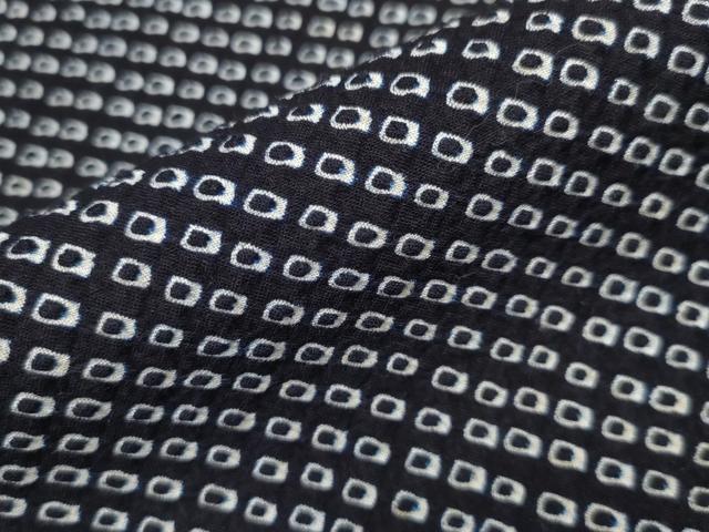 平和屋着物∴夏物 男性 浴衣 有松鳴海絞り 黒地 綿 逸品 CAAW0970ng