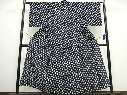 平和屋着物∴夏物　浴衣　有松鳴海絞り　舞花文　綿　逸品　CAAW0971ng