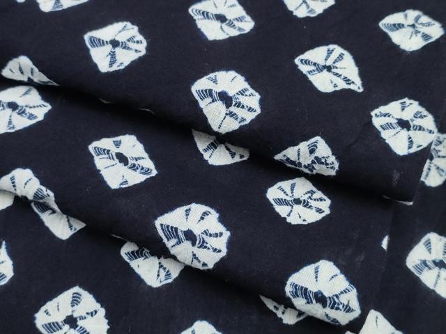 平和屋着物∴夏物　浴衣　有松鳴海絞り　舞花文　綿　逸品　CAAW0971ng