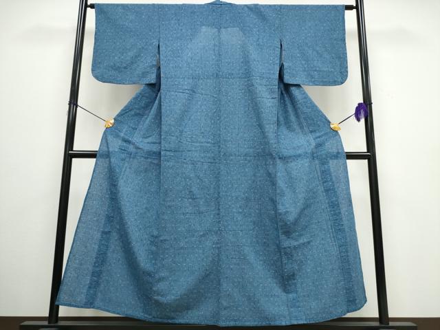 平和屋着物∴夏物　浴衣　阿波しじら織　格子柄　綿麻　逸品　CAAW0972ng