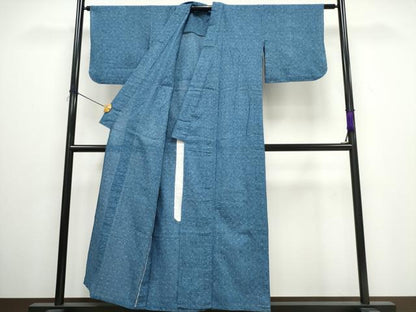 平和屋着物∴夏物　浴衣　阿波しじら織　格子柄　綿麻　逸品　CAAW0972ng