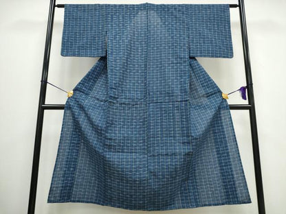 平和屋着物∴夏物　阿波しじら織　浴衣　吉祥間道　綿　逸品　CAAW0973ng