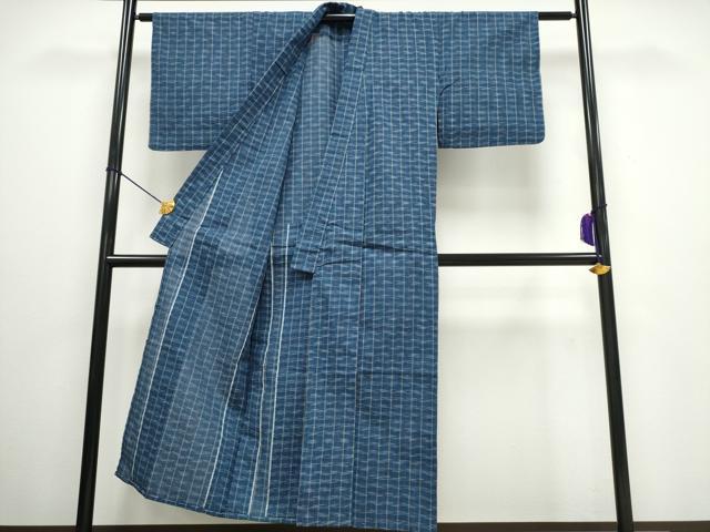 平和屋着物∴夏物　阿波しじら織　浴衣　吉祥間道　綿　逸品　CAAW0973ng