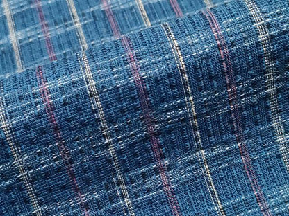 平和屋着物∴夏物　阿波しじら織　浴衣　吉祥間道　綿　逸品　CAAW0973ng