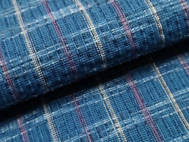 平和屋着物∴夏物　阿波しじら織　浴衣　吉祥間道　綿　逸品　CAAW0973ng