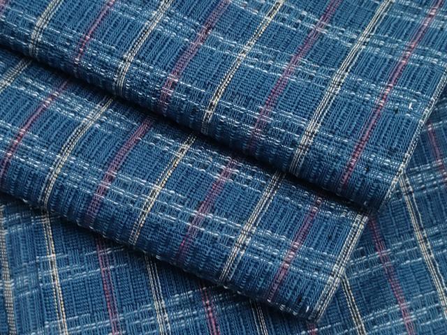平和屋着物∴夏物　阿波しじら織　浴衣　吉祥間道　綿　逸品　CAAW0973ng