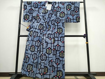 平和屋着物∴夏物 浴衣 有松鳴海絞り 舞蝶文 綿 逸品 CAAW0976ng