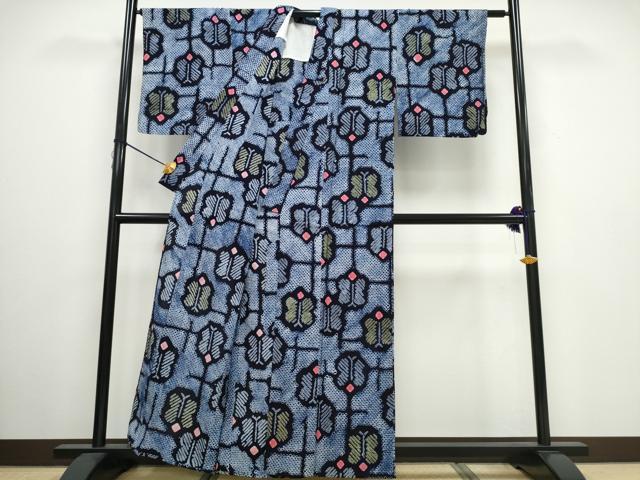 平和屋着物∴夏物 浴衣 有松鳴海絞り 舞蝶文 綿 逸品 CAAW0976ng