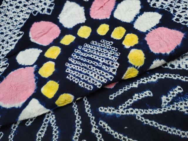 平和屋着物∴夏物 浴衣 有松鳴海絞り 向日葵 ひまわり 綿 逸品 CAAW0977ng