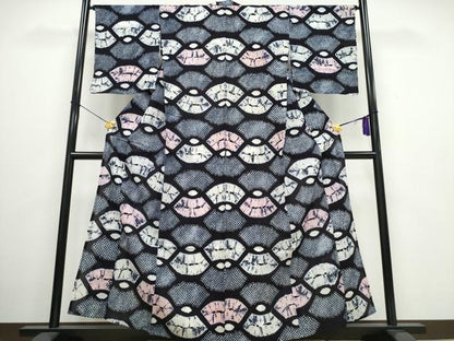 平和屋着物∴夏物 浴衣 有松鳴海絞り 地紙吉祥文 綿 逸品 CAAW0978ng