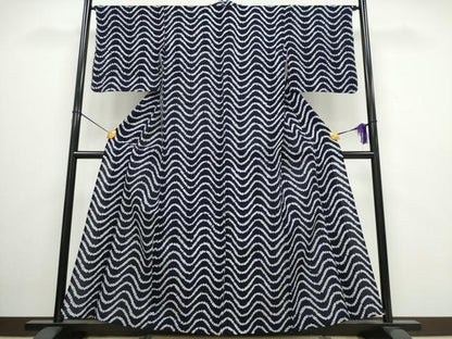 平和屋着物∴夏物 浴衣 有松鳴海絞り 変わり横段文 綿 逸品 CAAW0981ng