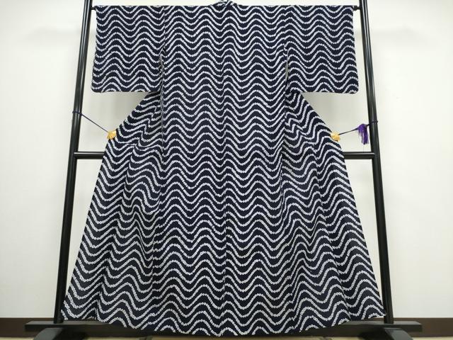 平和屋着物∴夏物 浴衣 有松鳴海絞り 変わり横段文 綿 逸品 CAAW0981ng