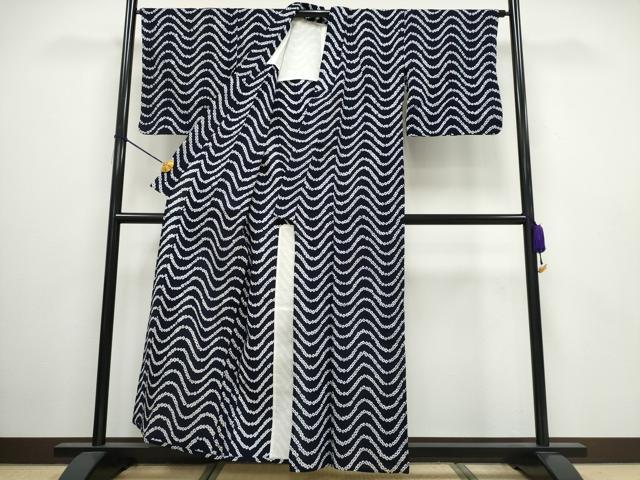 平和屋着物∴夏物 浴衣 有松鳴海絞り 変わり横段文 綿 逸品 CAAW0981ng