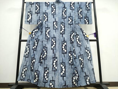 平和屋着物∴夏物 浴衣 有松鳴海絞り 短冊吉祥文 綿 逸品 CAAW0982ng