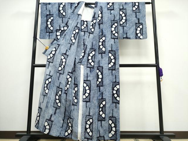 平和屋着物∴夏物 浴衣 有松鳴海絞り 短冊吉祥文 綿 逸品 CAAW0982ng