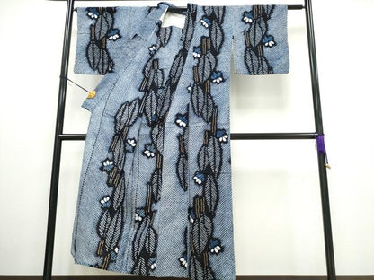平和屋着物∴夏物 浴衣 有松鳴海絞り 草木舞花文 綿 逸品 CAAW0983ng