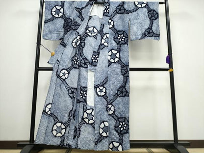 平和屋着物∴夏物 浴衣 有松鳴海絞り 朝顔 綿 逸品 CAAW0986ng