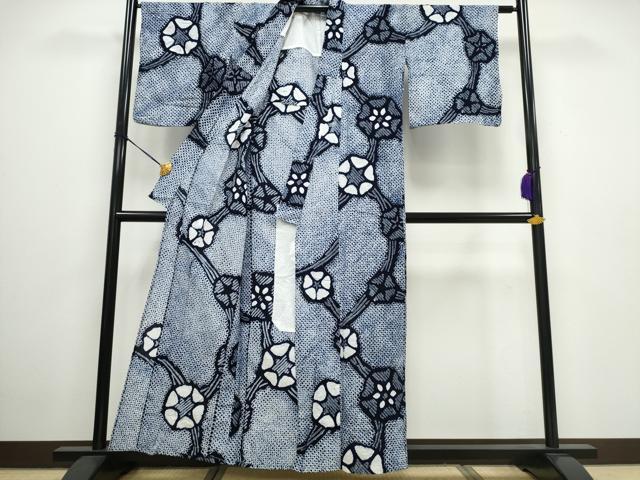 平和屋着物∴夏物 浴衣 有松鳴海絞り 朝顔 綿 逸品 CAAW0986ng