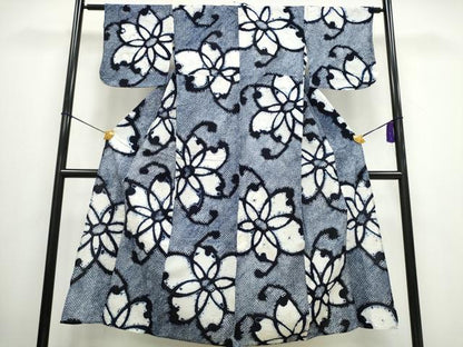 平和屋着物∴夏物 浴衣 有松鳴海絞り 舞花文 綿 逸品 CAAW0987ng