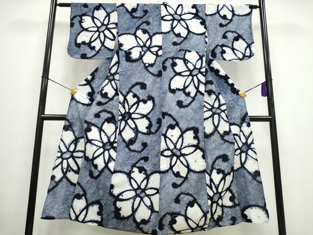 平和屋着物∴夏物 浴衣 有松鳴海絞り 舞花文 綿 逸品 CAAW0987ng
