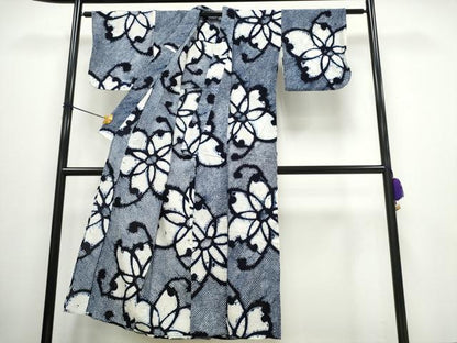 平和屋着物∴夏物 浴衣 有松鳴海絞り 舞花文 綿 逸品 CAAW0987ng