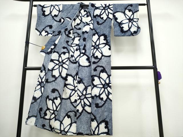 平和屋着物∴夏物 浴衣 有松鳴海絞り 舞花文 綿 逸品 CAAW0987ng