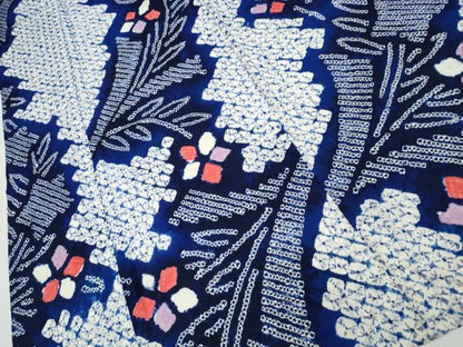 平和屋着物∴夏物 浴衣 有松鳴海絞り 花束文 綿 逸品 CAAW0988ng