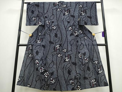 平和屋着物∴夏物 浴衣 有松鳴海絞り 枝花文 綿 逸品 CAAW0989ng