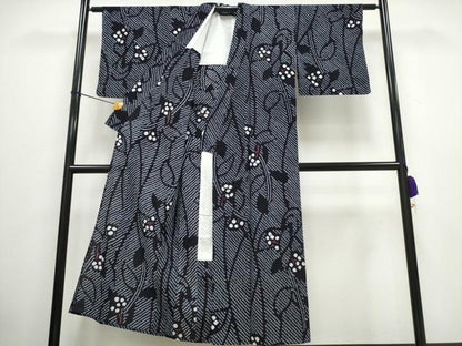 平和屋着物∴夏物 浴衣 有松鳴海絞り 枝花文 綿 逸品 CAAW0989ng