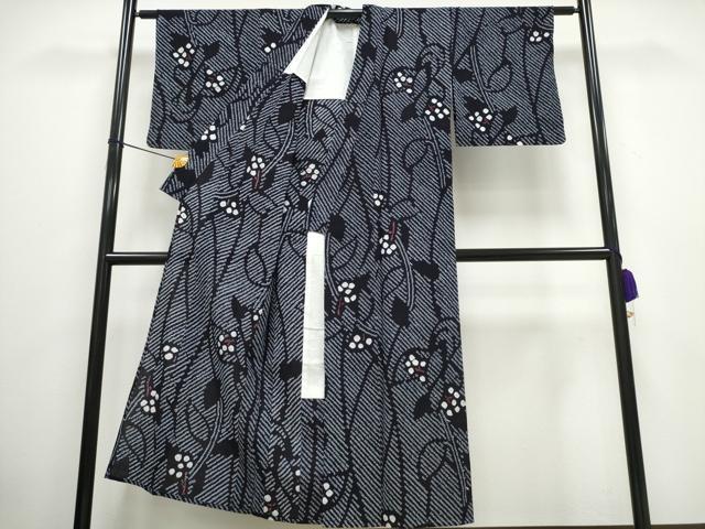 平和屋着物∴夏物 浴衣 有松鳴海絞り 枝花文 綿 逸品 CAAW0989ng