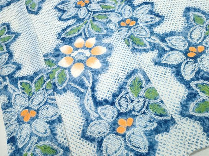 平和屋着物∴夏物 浴衣 有松鳴海絞り 枝花文 綿 逸品 CAAW0993ng