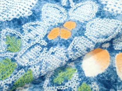 平和屋着物∴夏物 浴衣 有松鳴海絞り 枝花文 綿 逸品 CAAW0993ng