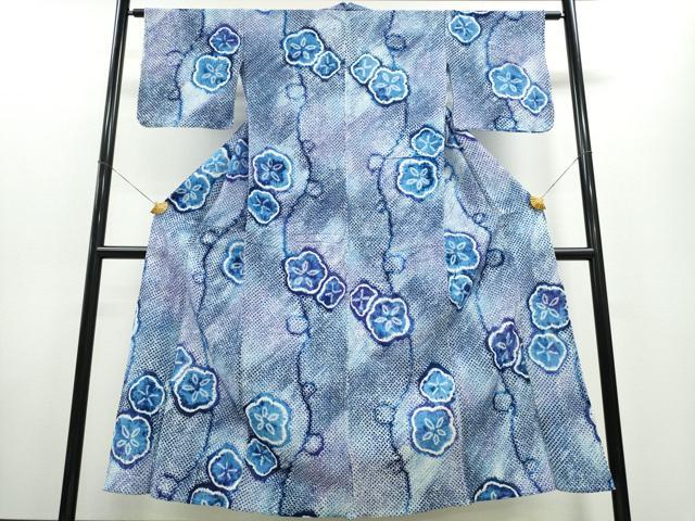 平和屋着物∴夏物　浴衣　有松鳴海絞り　朝顔　綿　逸品　CAAW0998ng