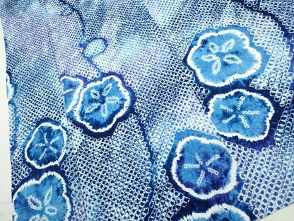 平和屋着物∴夏物　浴衣　有松鳴海絞り　朝顔　綿　逸品　CAAW0998ng