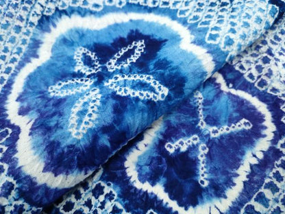 平和屋着物∴夏物　浴衣　有松鳴海絞り　朝顔　綿　逸品　CAAW0998ng