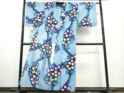 平和屋着物∴夏物 浴衣 有松鳴海絞り 蔦の葉花文 綿 逸品 CAAW1001ng