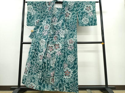平和屋着物∴夏物　浴衣　有松鳴海絞り　菊唐草文　綿　逸品　未使用　CAAW1002ng