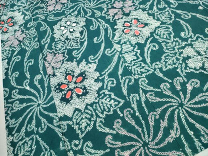 平和屋着物∴夏物　浴衣　有松鳴海絞り　菊唐草文　綿　逸品　未使用　CAAW1002ng