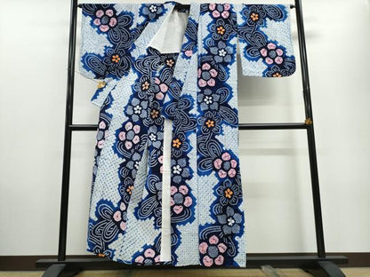 平和屋着物∴夏物 浴衣 有松鳴海絞り 舞花文 綿 逸品 CAAW1003ng